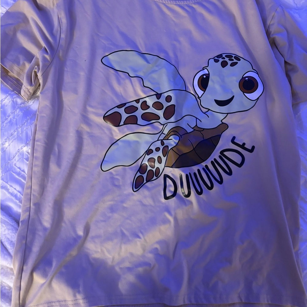SHEIN Tan Turtle Graphic Tee